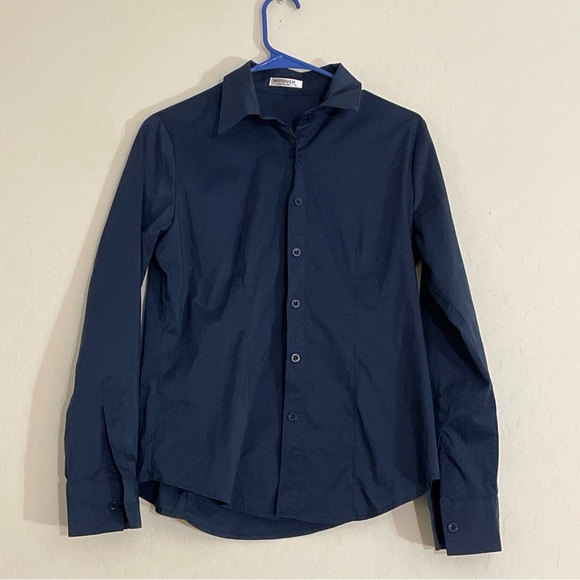 Hotouch Womens Cotton Blend Small Basic Button Down Shirt Slim Fit Dress Shirt - Picture 1 of 4